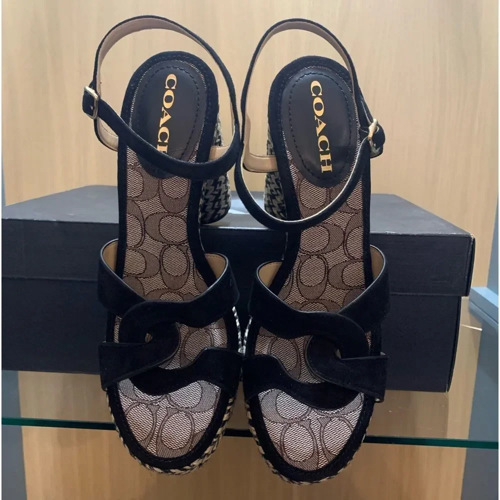 Coach Talina Platform Sandal Black 8.5M - Picture 7 of 11
